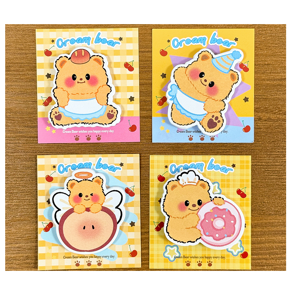 🧡กระดาษโน๊ตกาวในตัว sticky note🐻หมีเนย 30แผ่น🐻 กระดาษโน้ตน่ารัก พาสเทลสดใส ของใช้สุดคิ้วท์