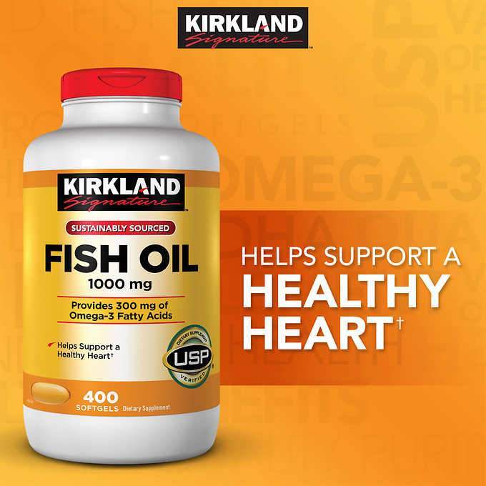Kirkland Signature Fish Oil 1000 mg. (400 Softgels)