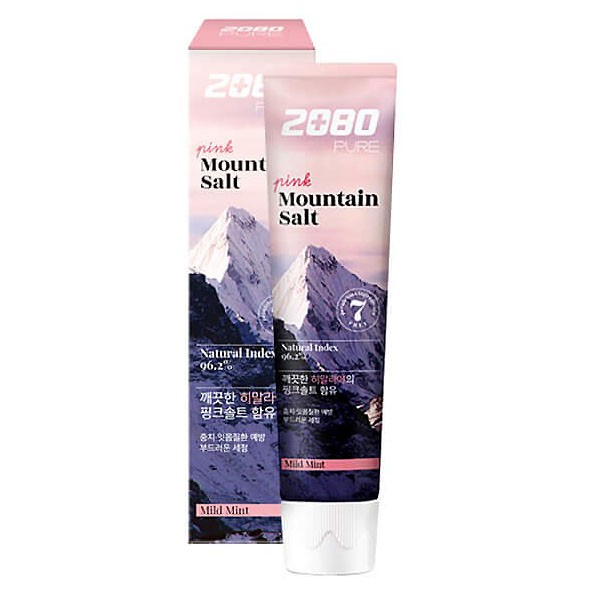 2080 Pure Mountain Salt Toothpaste 120 g. ยาสีฟันเกลือหิมาลายันสีชมพู สูตร Mild Mint Fresh