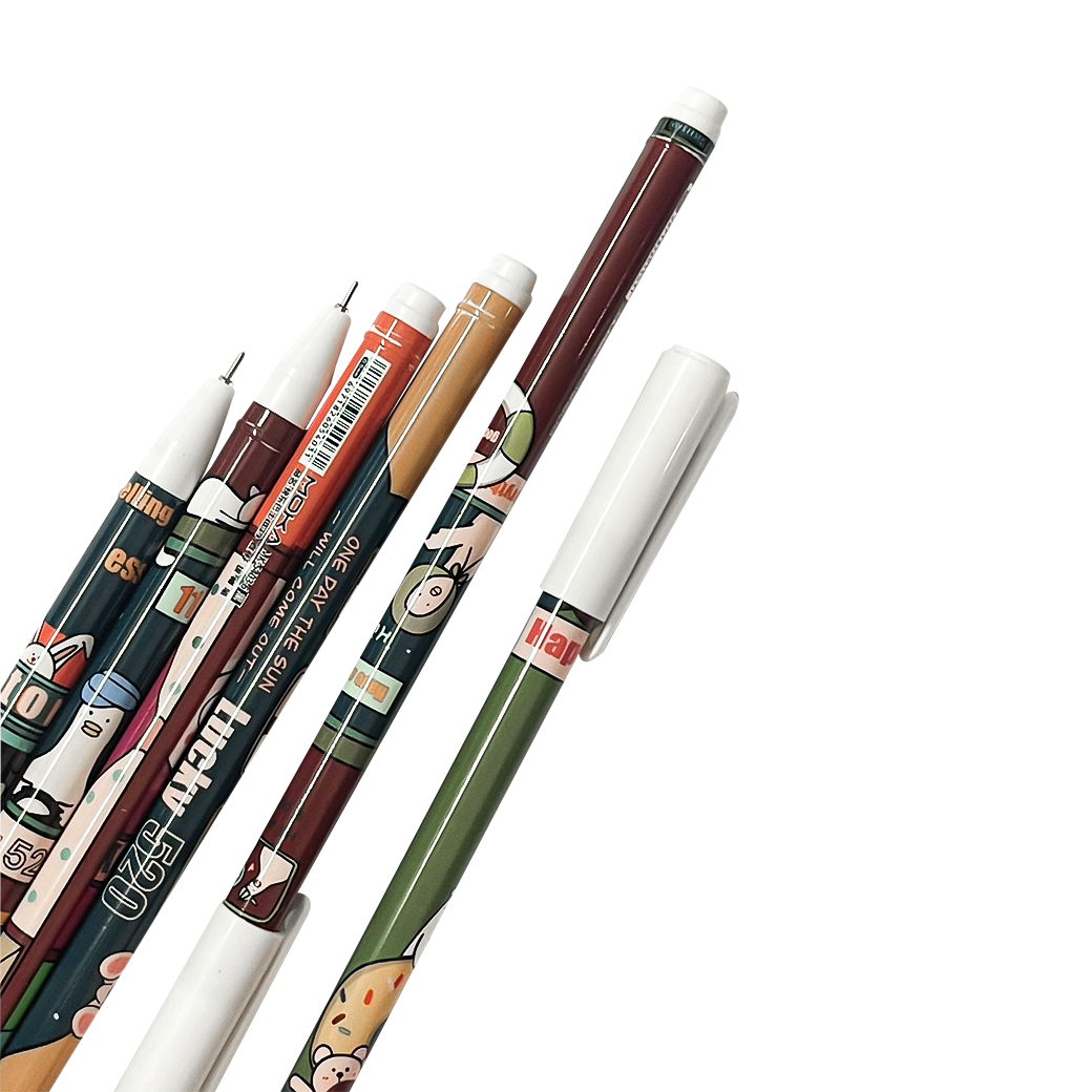 🌈ปากกาเจลดำ🌈ลายการ์ตูน Lucky 520 ⚫ไส้สีดำ 0.5 ด้ามละ 3 บาท✔️พร้อมส่งOhwowshop หลากสี ปากกาเจล เครื่องเขียน