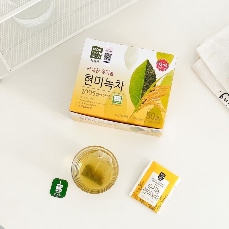 NOKCHAWON Korean Organic Green Tea with Brown Rice 50 ซอง
