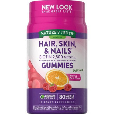 Nature's Truth Gorgeous Hair, Skin & Nails Gummies with Biotin 2500 mcg. 80 Gummies