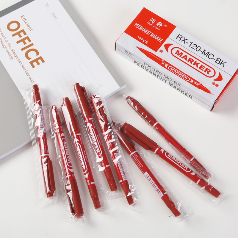 🌈ปากกาเขียนถุงเก็บน้ำนม🌈💦MARKER⚫🔵🔴 ปากกา 2 ด้าน✅พร้อมส่งในไทย เน้นข้อความ ปากกามาร์ค