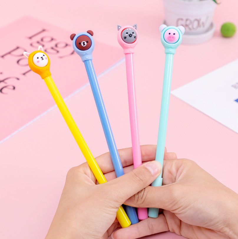 ปากกา 4สหายคลุมฮูด [ เจลน้ำเงิน ] ชิ้นละ 4 บาท Ohwowshop