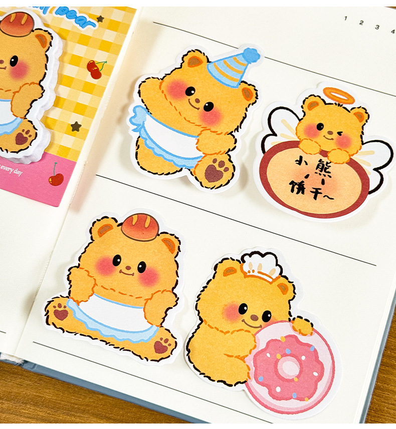 🧡กระดาษโน๊ตกาวในตัว sticky note🐻หมีเนย 30แผ่น🐻 กระดาษโน้ตน่ารัก พาสเทลสดใส ของใช้สุดคิ้วท์