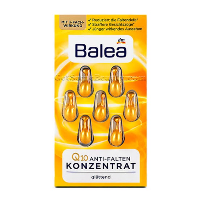 Balea Q10 Anti-Falten Konzentat 7 Capsules (1 แผงมี 7แคปซูล) สูตร Q10 ลดเลือนริ้วรอย