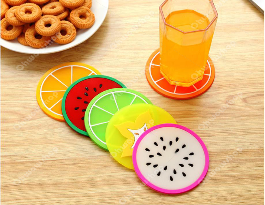 แผ่นรองแก้วลายผลไม้ [คละลาย] 4 บาท Ohwowshop