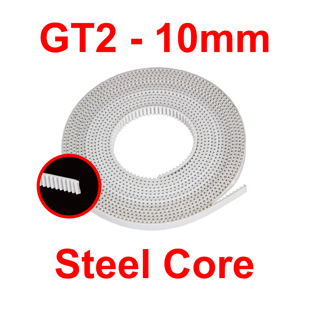 GT2 Timing Belt (Steel Core | เส้นใยเหล็ก) Width 10mm (ราคา/เมตร | Price/Meter)
