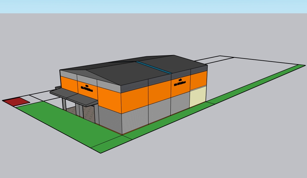 แบบอู่ซ่อมรถพร้อมออฟฟิศHW-H 10x25x6
