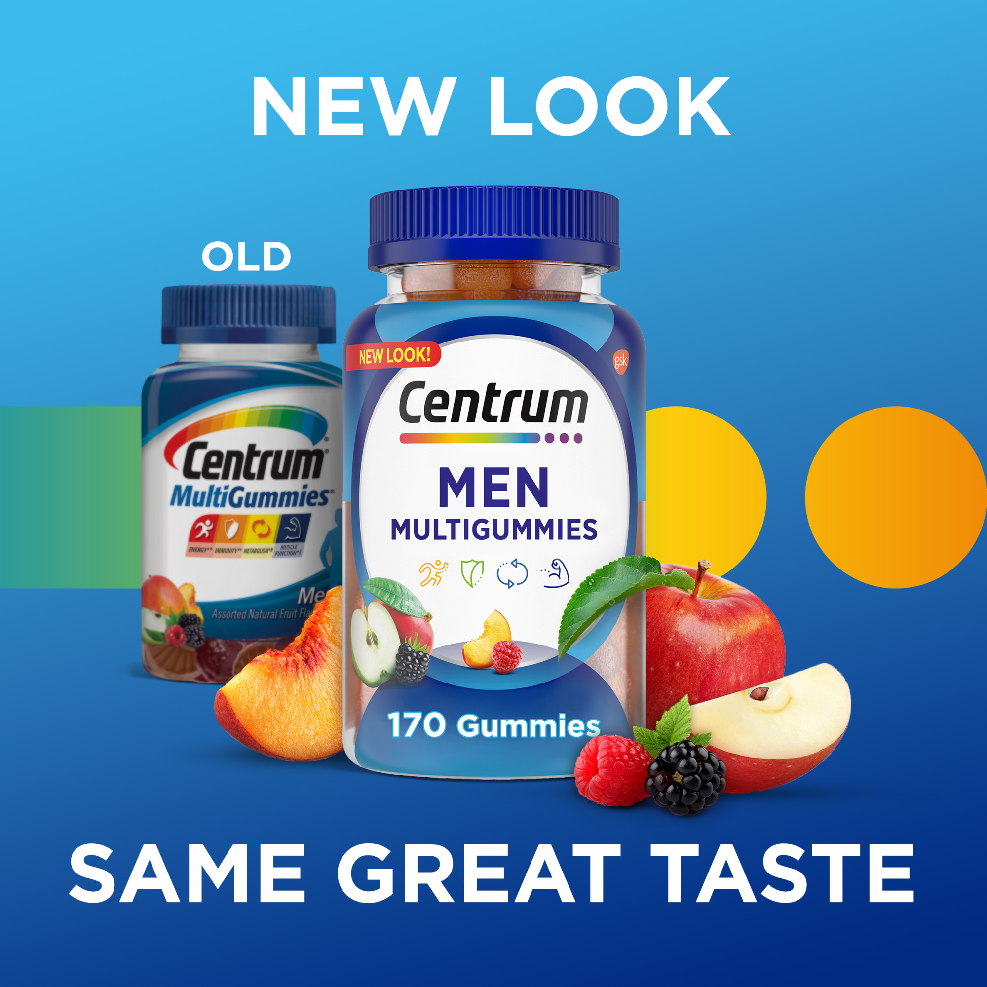 Centrum MEN Multi Gummies Gummy Supports Energy, Immunity, Metabolism + Muscle Strength 100 Gummies