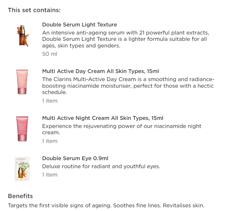 Clarins Double Serum Light + Multi Active Set