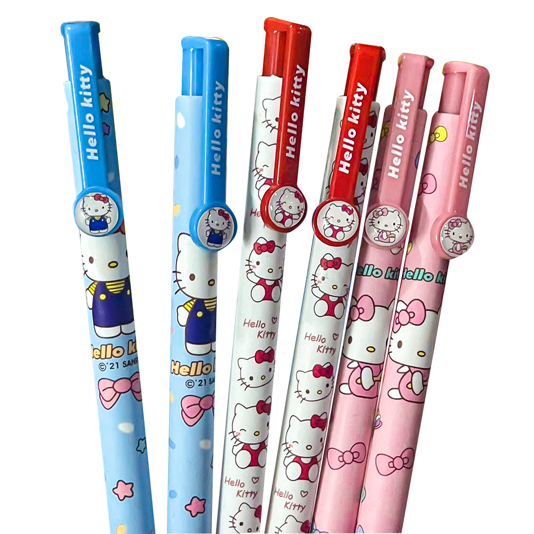 🌈ปากกากด🌈แฮปปี คิตตี้ ไส้สีน้ำเงิน 0.5 ชิ้นละ 9 บาท สุ่มลาย✔️พร้อมส่ง Ohwowshop เครื่องเขียน