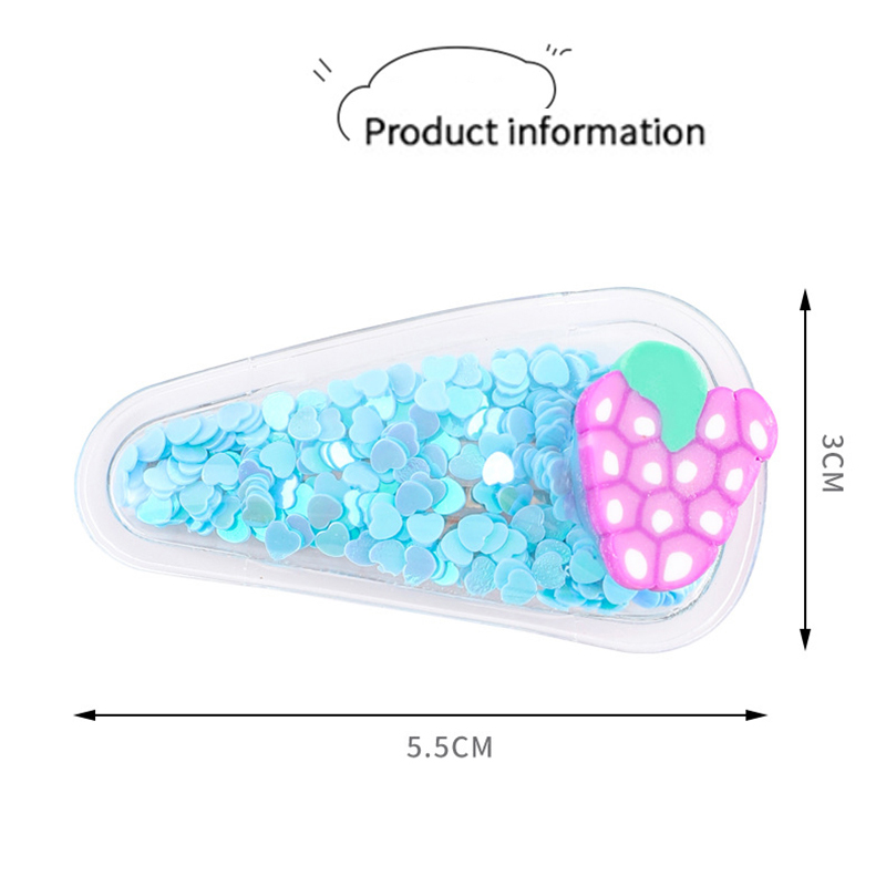 🌈🍉กิ๊บติดผม🍊⭐กลิตเตอร์ ลายผลไม้ หลากสี📌สุ่มคละลาย ราคา 4 บาท✔️พร้อมส่ง ohwowshop เครื่องประดับ ผม หนีบ