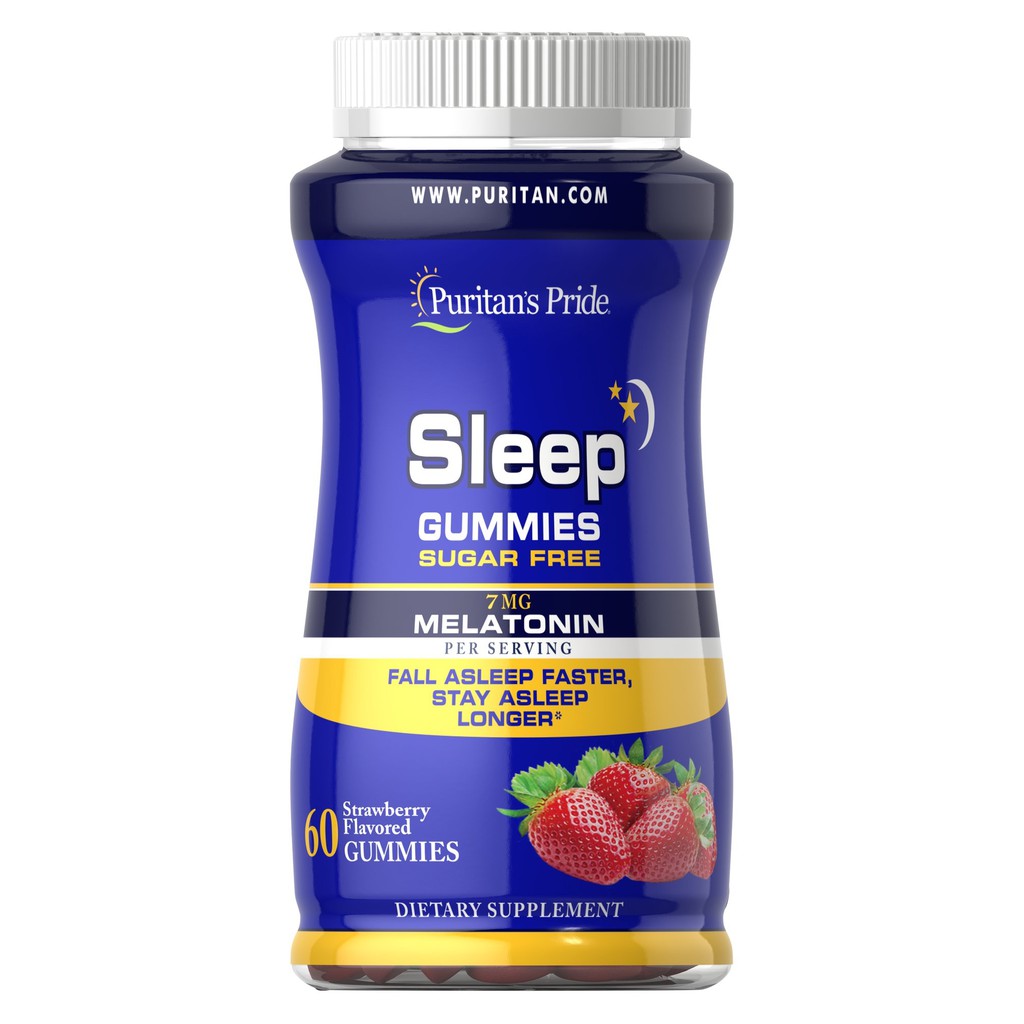 Puritan's Pride Melatonin Gummy 7 mg. Strawberry Flavor 60 Gummies (Exp. 01/2022)