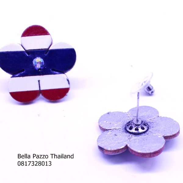 ต่างหูฝาบ๊วยใหญ่ 30mm. เชียร์ทีมชาติไทย