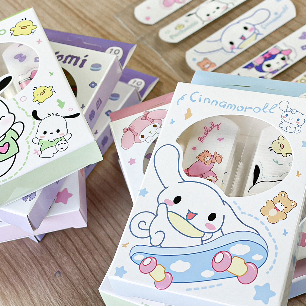 🩹📌ยกกล่อง 20 แผ่น🌈พลาสเตอร์ปิดแผล ลายการ์ตูน ซานริโอ📌สินค้าคละตามแบบ ✔️พร้อมส่งในไทย พลาสเตอร์
