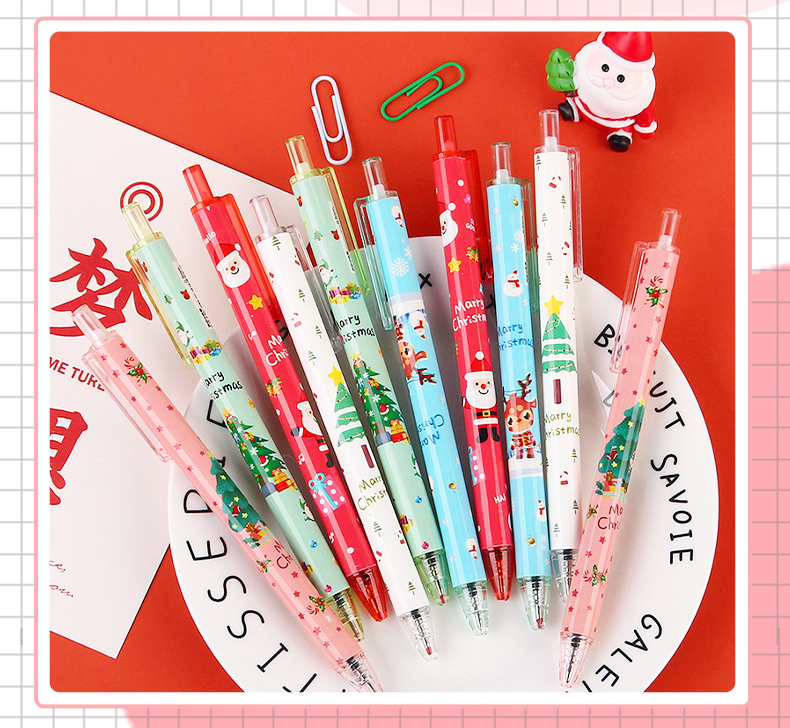 ⭐ปากกากด⭐เจลดำ ลายคริสต์มาส ไส้สีดำ 0.5📌เลือกลาย ด้ามละ 6 บาท ✔️พร้อมส่ง Ohwowshop เครื่องเขียน christmas ปากกา