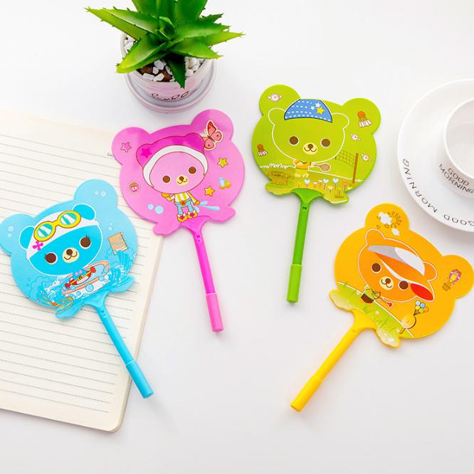 ปากกาพัดลายหมี Happy [ลูกลื่นน้ำเงิน] ด้ามละ 4 บาท