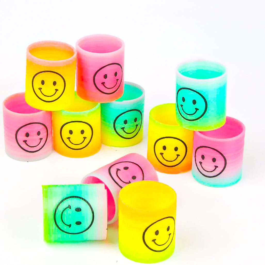 🙂👉สปริงสายรุ้ง🌈สปริงเด้งๆ ของเล่นเด็ก หลากสี สปริงของเล่น✅พร้อมส่งในไทย🧡เสริมทักษะ รูปหน้ายิ้ม งานเทศกาล