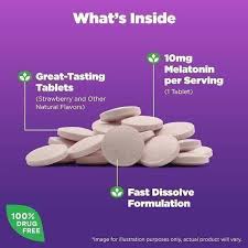 Natrol Melatonin Time Release Fast Dissolve 10 mg. (100 เม็ด) รสสตรอเบอร์รี่