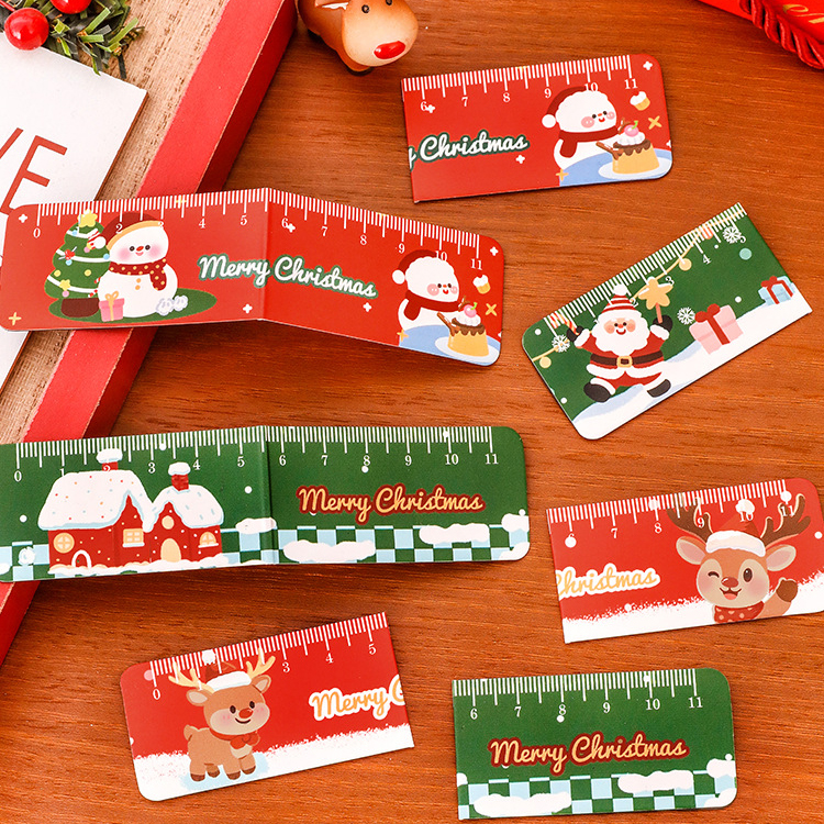 🎄📏ไม้บรรทัดพับแม่เหล็กคริสต์มาส⛄11ซม. ลายน่ารักใช้งานสะดวก เหมาะเป็นของขวัญปีใหม่ 🎁✨Merry Christmas
