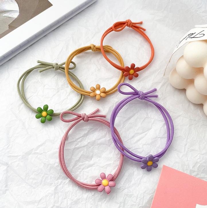 💐ยางยืดรัดผมดอกไม้พลาสติกหลากสี ชิ้นละ 2 บาท( คละสี )✔️พร้อมส่ง Ohwowshop ยางยืด ยางมัดผม ยางยืดรัดผมเกาหลี ยางรัดผม สำเนา