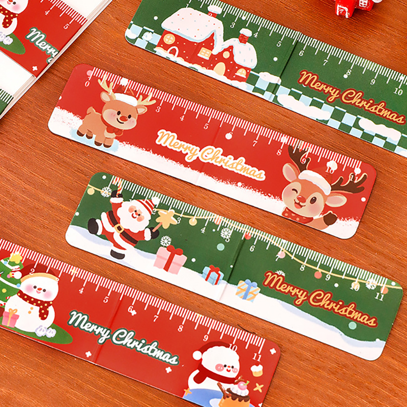 🎄📏ไม้บรรทัดพับแม่เหล็กคริสต์มาส⛄11ซม. ลายน่ารักใช้งานสะดวก เหมาะเป็นของขวัญปีใหม่ 🎁✨Merry Christmas
