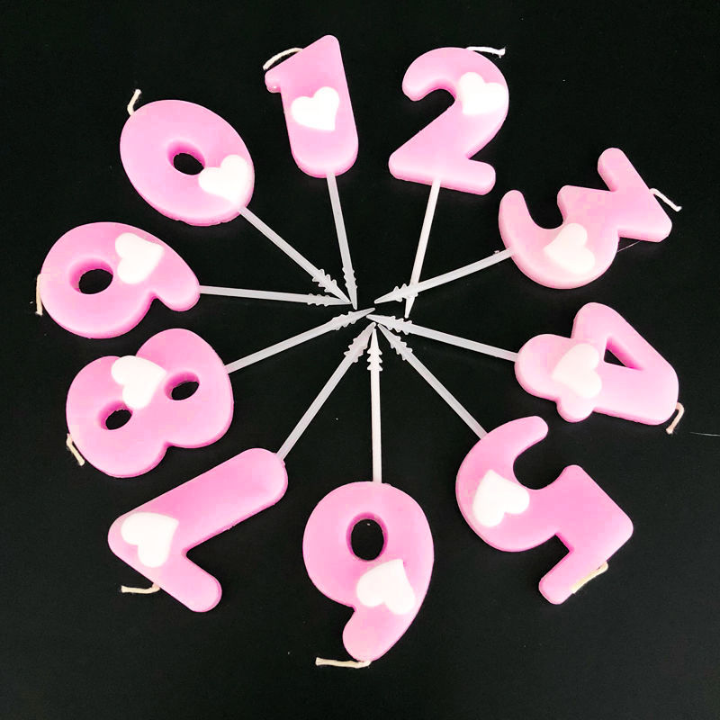 🎂เทียน Happy birthday ตัวเลข ชมพูหัวใจ 1 ชิ้น ราคาชิ้นละ 4 บาท📌เลือกแบบ ✔️พร้อมส่ง Ohwowshop เทียนวันเกิด เทียนสี HBD