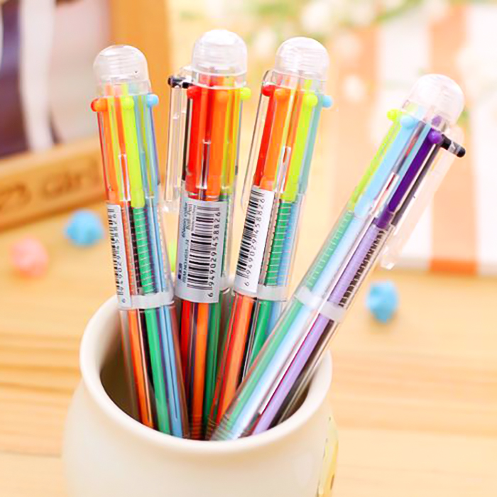 🌈ปากกา 6🌈 สีด้ามใส ราคาด้ามละ 6 บาท ✅พร้อมส่ง Ohwowshop ปากกา เครื่องเขียน ลูกลื่น