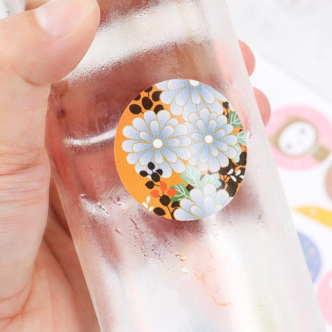 🌼สติกเกอร์วงกลม flower ชนิดชุด 2 แผ่น ชุดละ 2 บาท ✔️Ohwowshop สติ๊กเกอร์ สวยงาม ราคาถูก