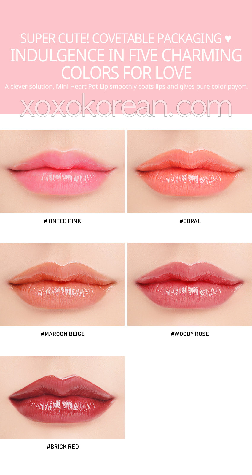 3CE Heart Pot Lip #Maroon Beige