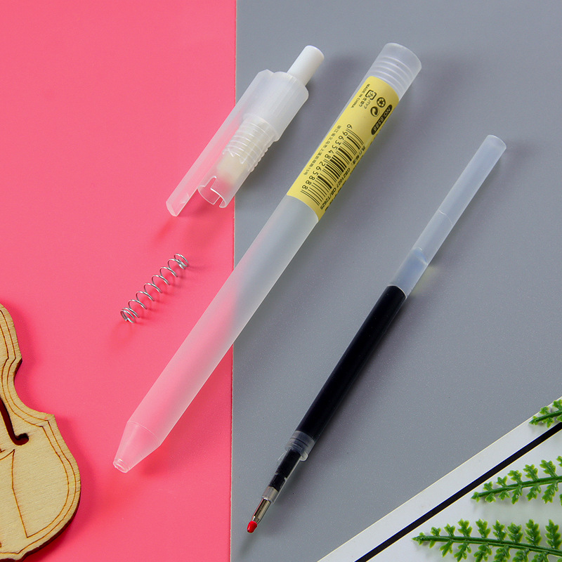 🔥ปากกาลูกลื่นแบบกด🔥ปากกาสไตล์ MUJI หมึกเยอะ เขียนลื่นมาก✔️พร้อมส่ง เครื่องเขียน ปากกาเจล ปากกาแบบกด