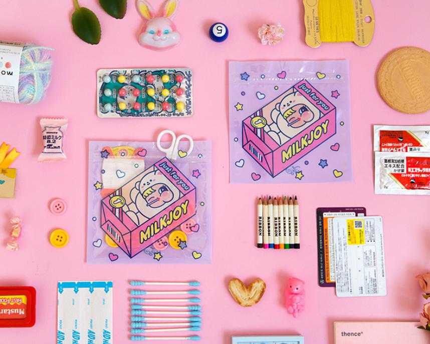 🌈ถุงเก็บอุปกรณ์ลายการ์ตูน 13.5x13.5 cm ชิ้นละ 2 บาท 📌เลือกแบบสินค้าได้ ✔️พร้อมส่ง Ohwowshop ถุง เก็บของ พลาสติก