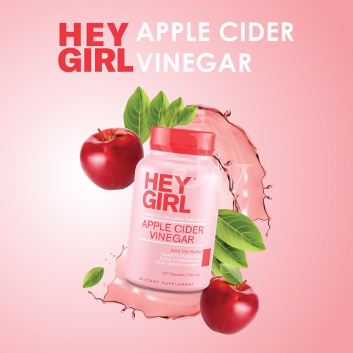 Hey Girl Apple Cider Vinegar 1,560 mg. 120 Capsules