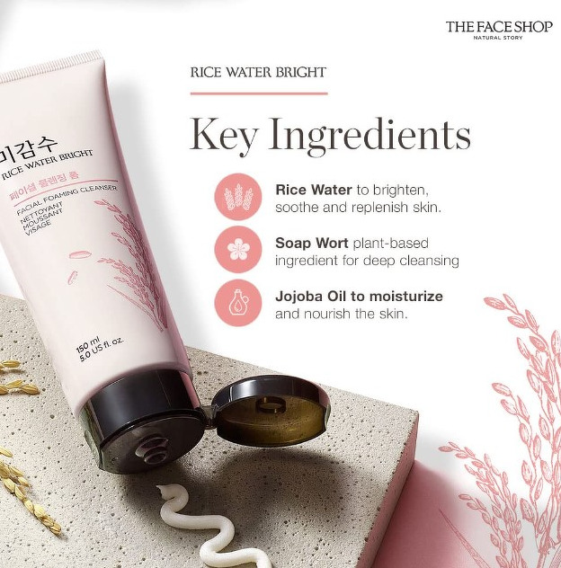 The Face Shop Rice Water Bright Foaming Cleanser 150 ml.