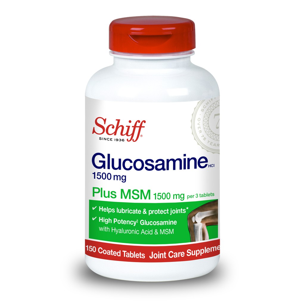 Schiff Glucosamine 1500 mg Plus MSM 1500 mg 150 Coated Tablets