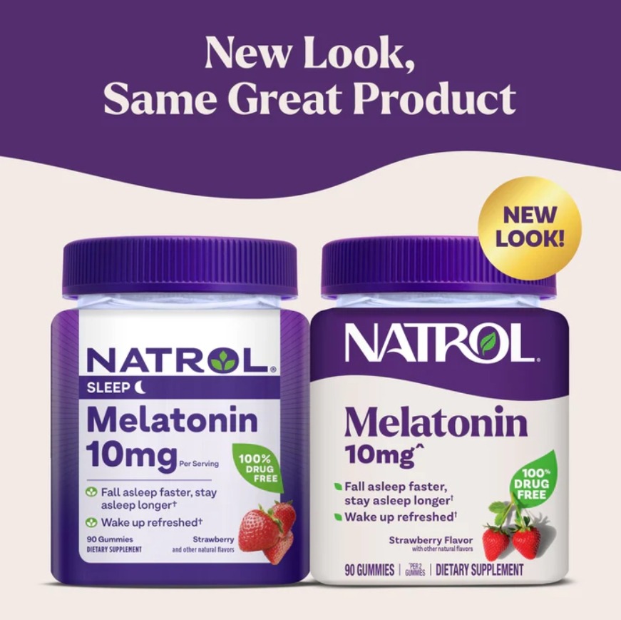 Natrol Gummies Melatonin Strawberry 10 mg. (90 Gummies)