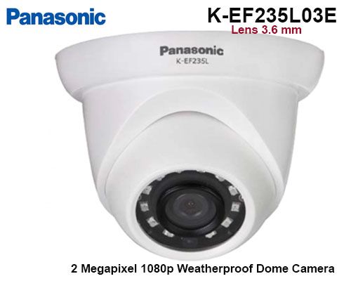 Panasonic H.265 IP Dome Camera Type with IR,Outdoor Lens fixed 3.6 mm,IP66 ,12 VDC / PoE