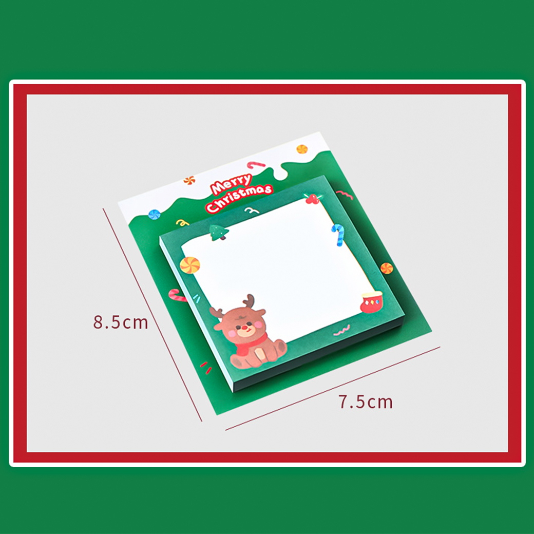 🎄กระดาษบันทึกข้อความ🎄⭐Happy christmas 8.5x8.5cm 30 แผ่น(🎲เลือกลาย)ชิ้นละ 5 บาท✔️พร้อมส่ง Ohwowshop กระดาษ ข้อความ การ์ตูน บันทึกข้อความ