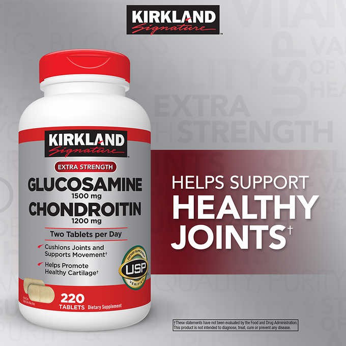Kirkland Glucosamine 1500mg.+Chondroitin 1200 mg. (220 Tablets)