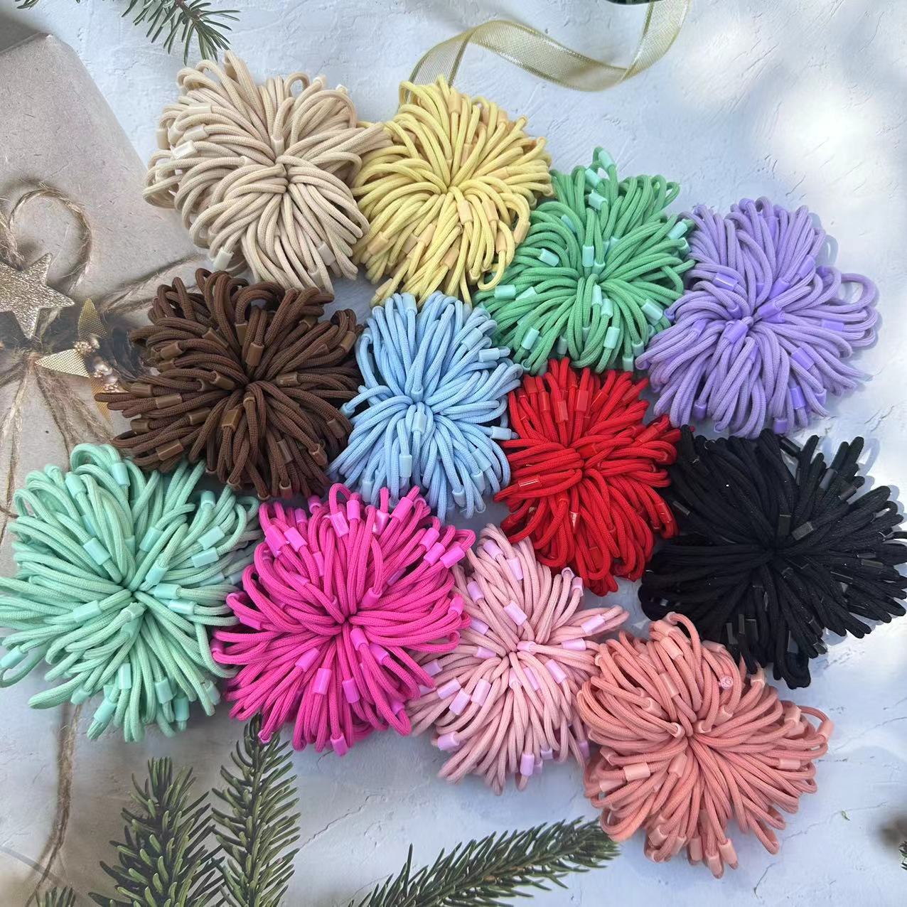 ⭐ยางยืดรัดผม⭐สายเลียบ🌈สายหลากสี🌈 3cm📌สุ่มคละสี ✔️พร้อมส่งในไทย หนังยางรัดผมเกาหลี ยางมัดผม ยางยืดรัดผม