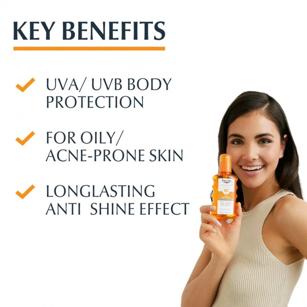 Eucerin Sun Oil Control Dry Touch Sun Spray Transparent SPF50+ 200 ml.