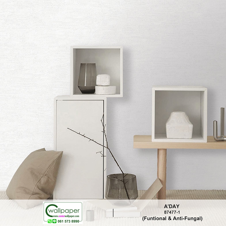 วอลเปเปอร์ลายคอนกรีต สีขาว No.87477-1