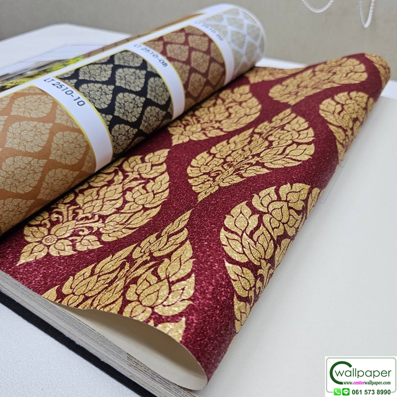 วอลเปเปอร์ลายไทย ลายพุ่มข้าวบิณ