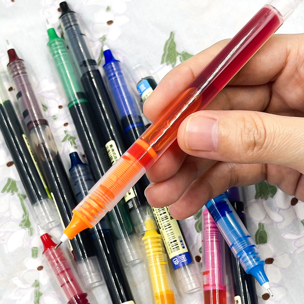 🌈ปากกาเจลด้ามใส🌈12สี Ohhappy ขนาด 0.5mm ไส้ปากกา 0.5📌สินค้าเลือกสี ราคา 3 บาท✔️พร้อมส่งในไทย ปากกาเจล หลากสี เครื่องเขียน