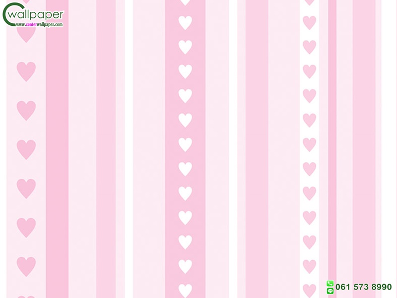 วอลเปเปอร์ห้องเด็ก ลายทางสีชมพูขาว No.58117.