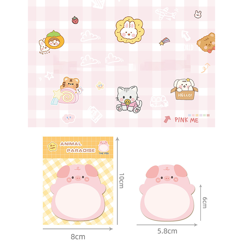 🌈กระดาษบันทึกข้อความ🌈Sticky Note Lovely Animal 8x10cm 20แผ่น📌เลือกลาย ราคา 4 บาท✔️พร้อมส่ง Ohwowshop เครื่องเขียน โพสอิท สวยงาม ข้อความ