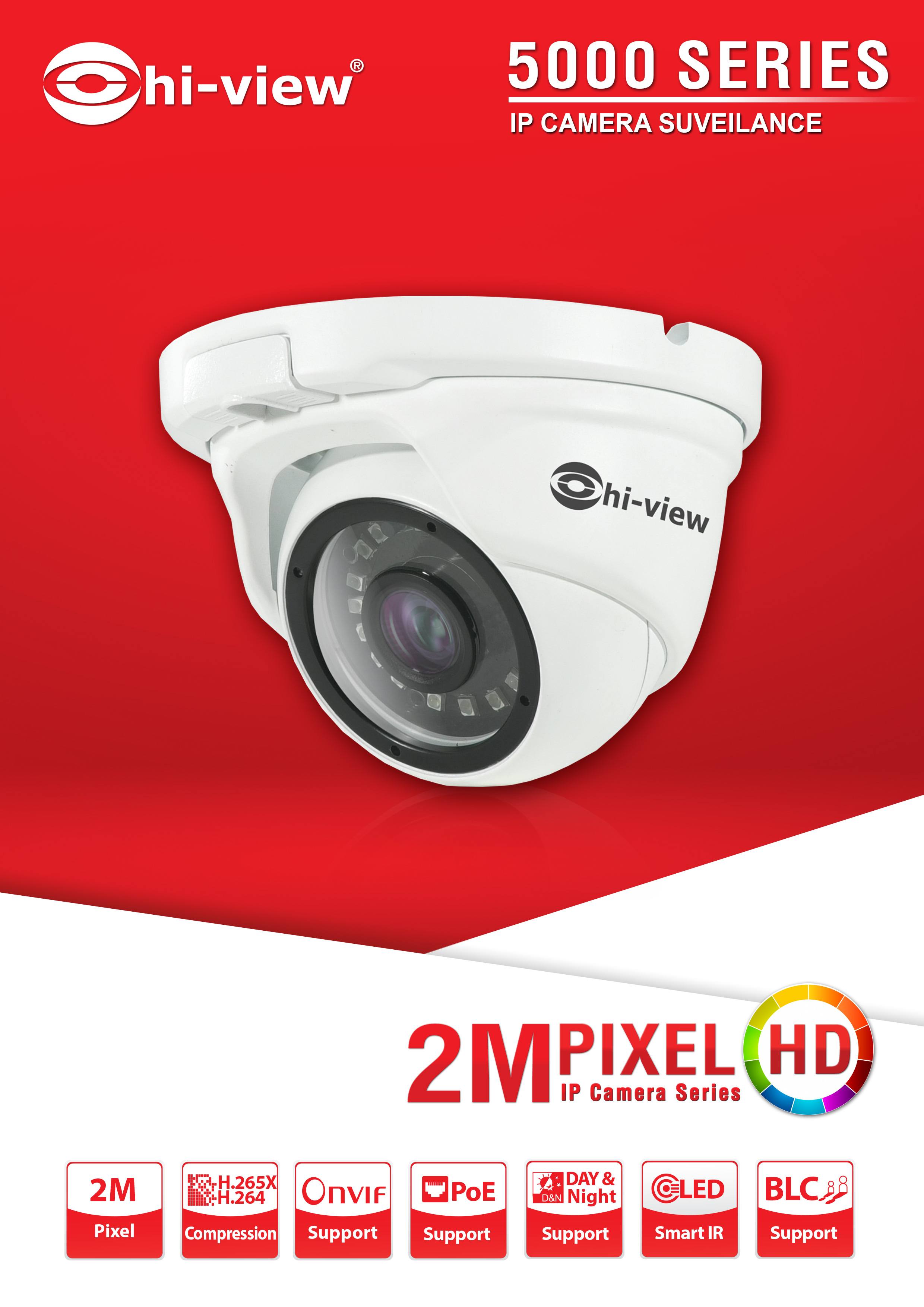 IP Camera Dome Resolution 1080P, H.265 HP-55D20PE