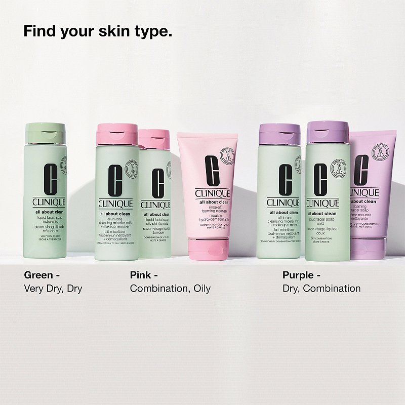 Clinique All About Clean Liquid Facial Soap Oily Skin Formula 200 ml. Combination Oily to Oily Skin (ฉลากไทย)