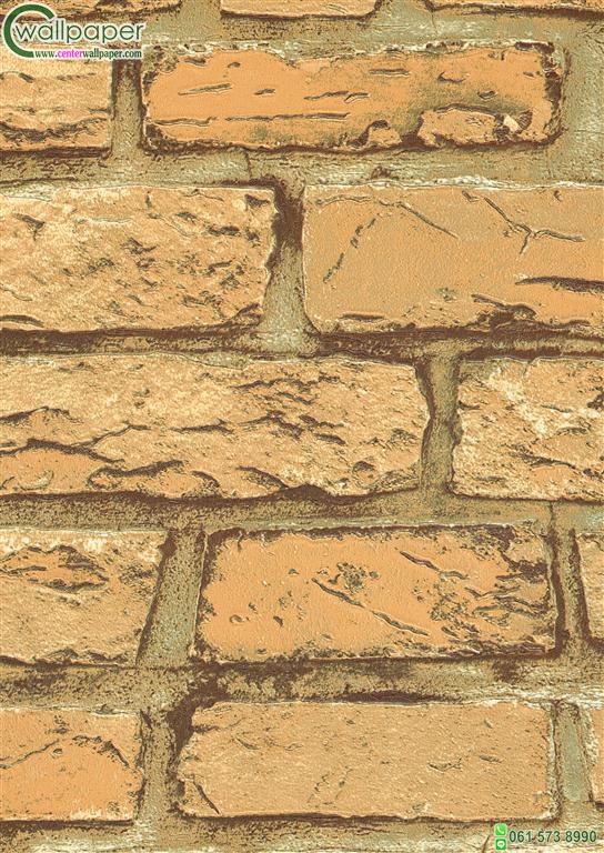 วอลเปเปอร์ติดผนังลายอิฐสีแดง-ส้ม